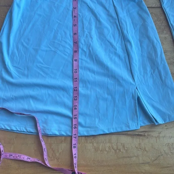 Blue Fit and Flare Long Sleeve V-Neck Dress for Cocktail - Picture 6 of 12